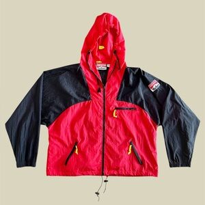 Vintage 90s Marlboro Adventure Team Windbreaker Red Black Zip Up Jacket Adult XL